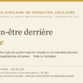 Module de formation sur le bien-être des magistrats, destiné aux formateurs de magistrats